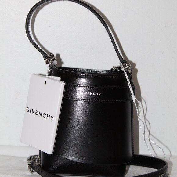 NWT Givenchy Micro Shark Lock Bucket Bag Black Leather - Picture 6 of 12